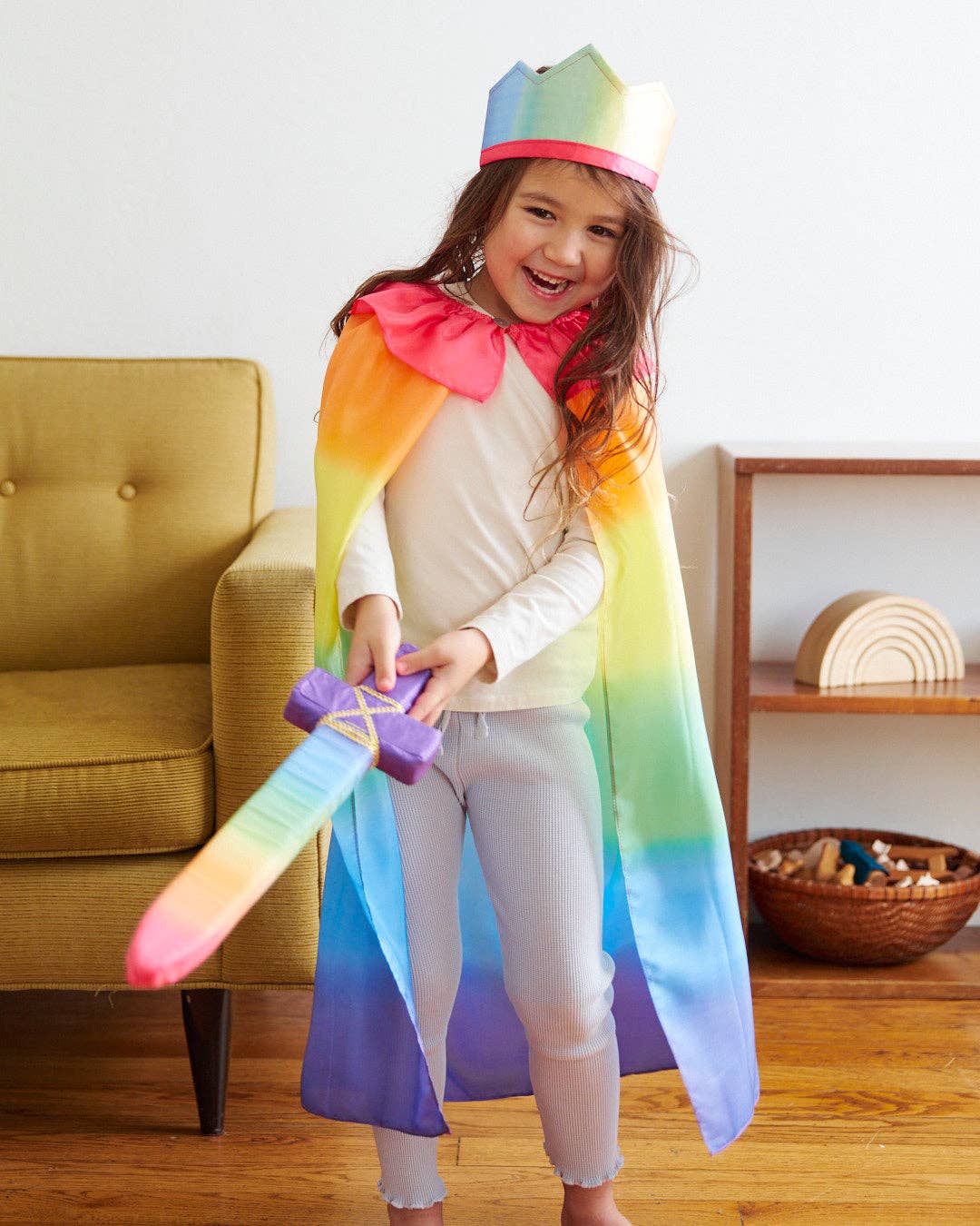 100% Silk Capes for Dress Up & Pretend Play: 1 / Rainbow