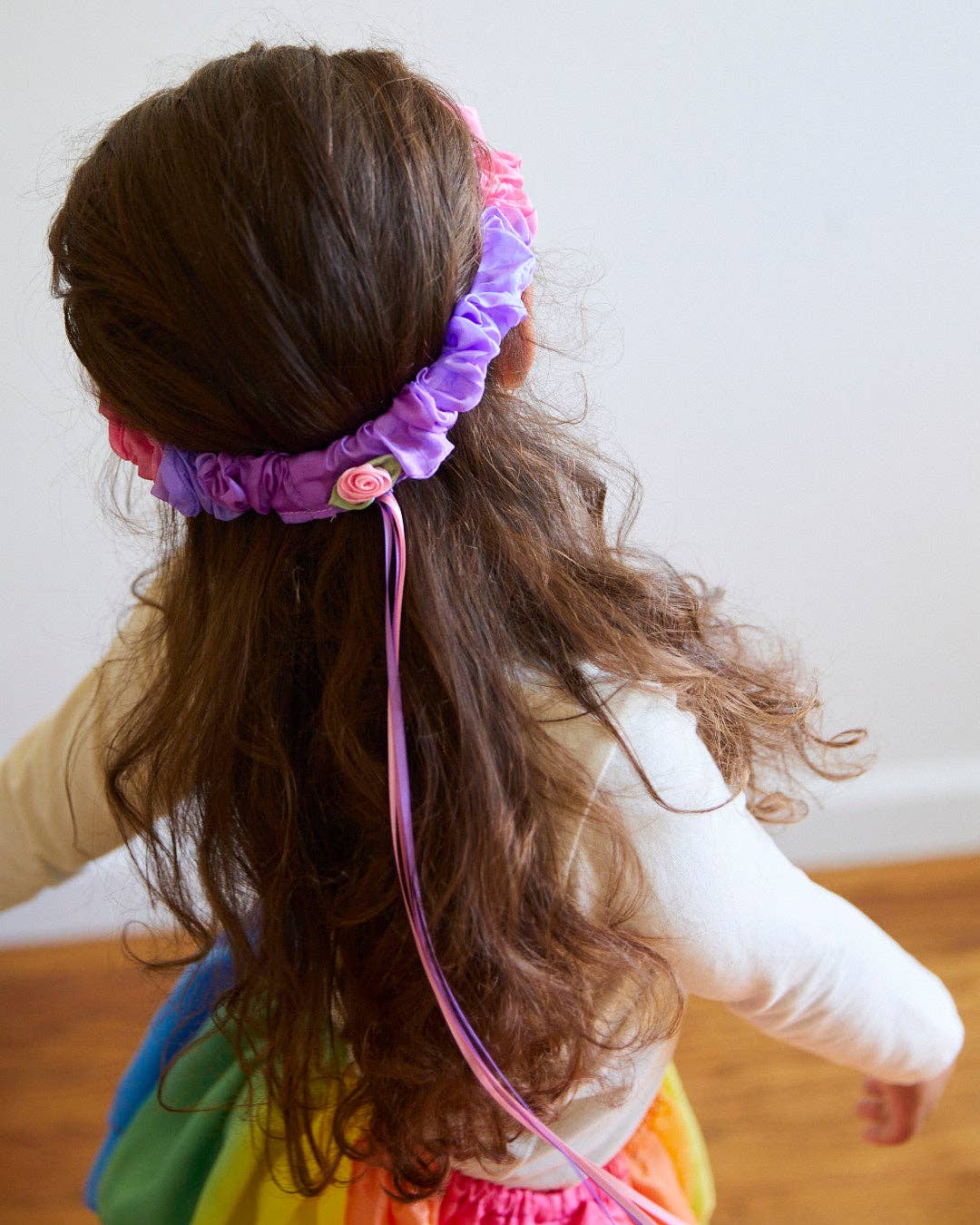 Garlands - 100% Silk Headbands for Dress Up & Pretend Play: 1 / Rainbow