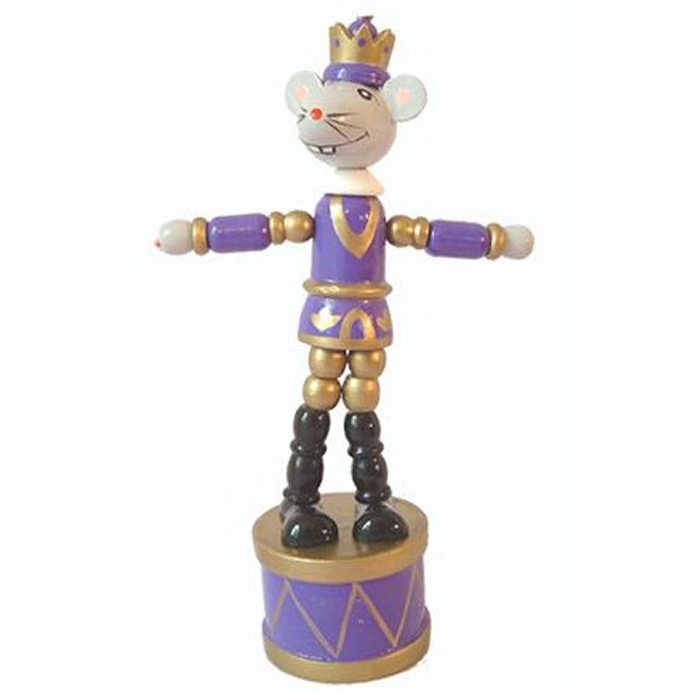 Mouse King Push Puppet Nutcracker Ornament 5 inch