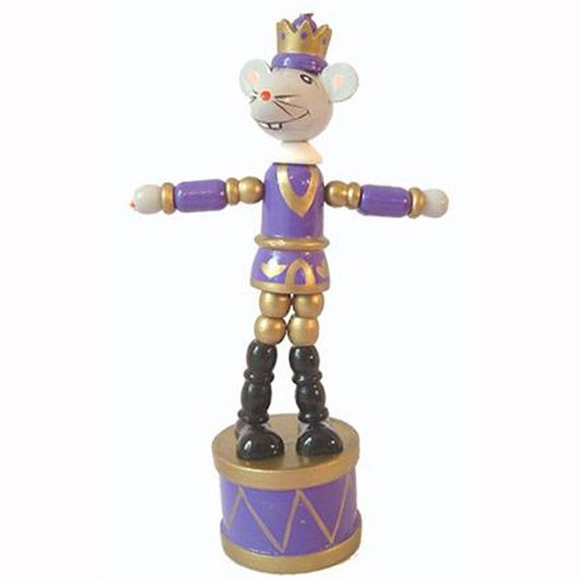 Mouse King Push Puppet Nutcracker Ornament 5 inch