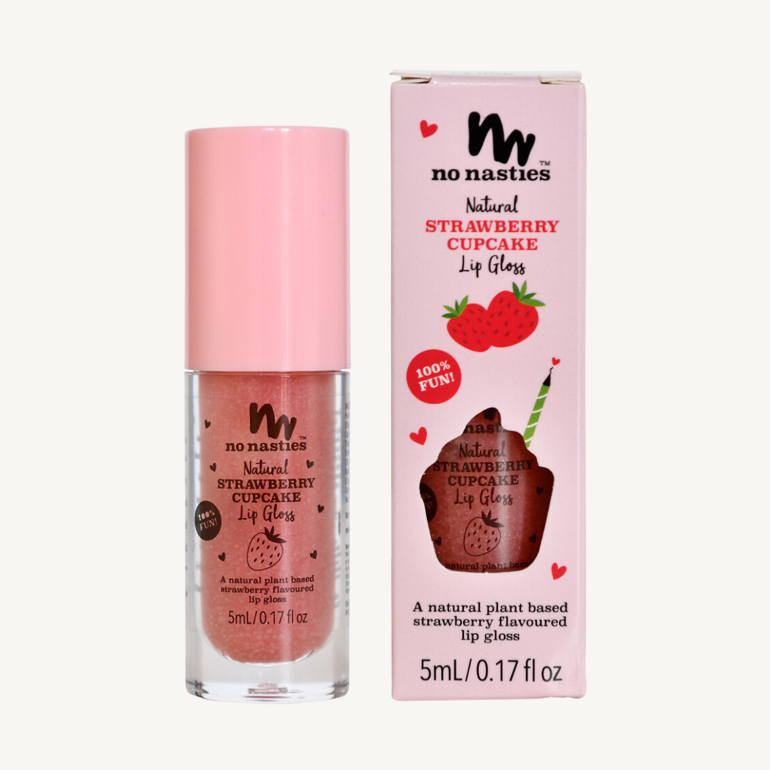 Natural Kids Lip Gloss Wands: LIMITED EDITION CHRISTMAS - Candy Cane Peppermint - Shimmery Clear