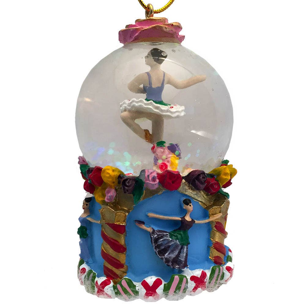 Mini Flower Ballerina Dancers Snow Globe Ornament
