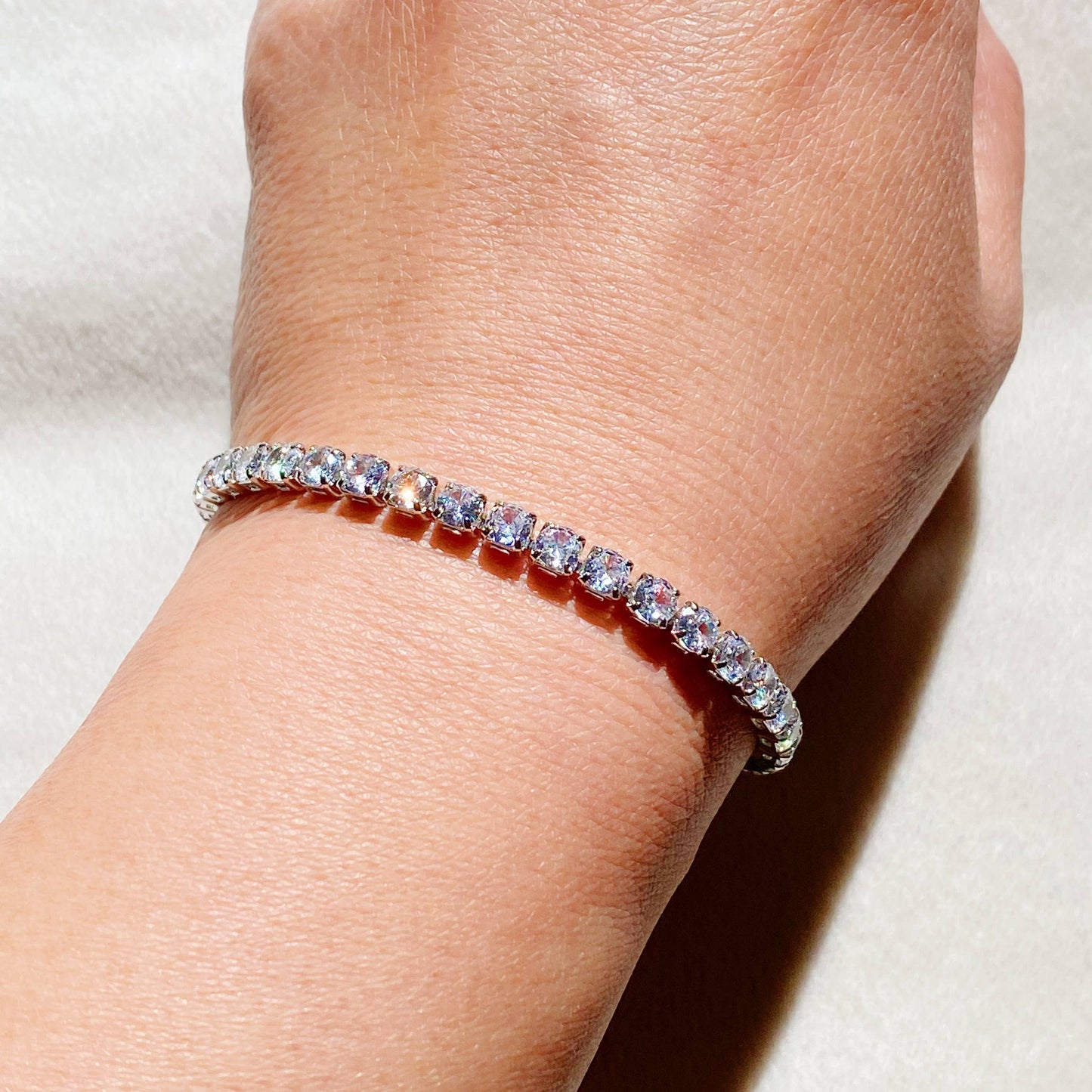 Girls Dream Tennis Bracelet: Silver