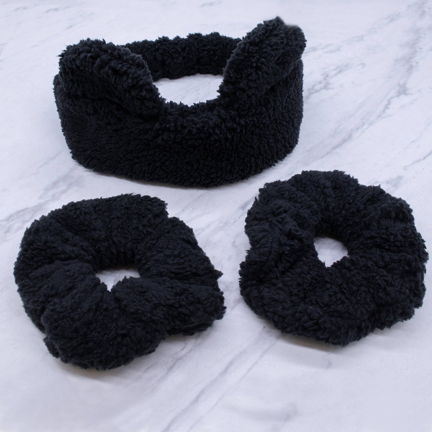 Teddy Bear Ear Spa Headband and Scrunchie Wristbands