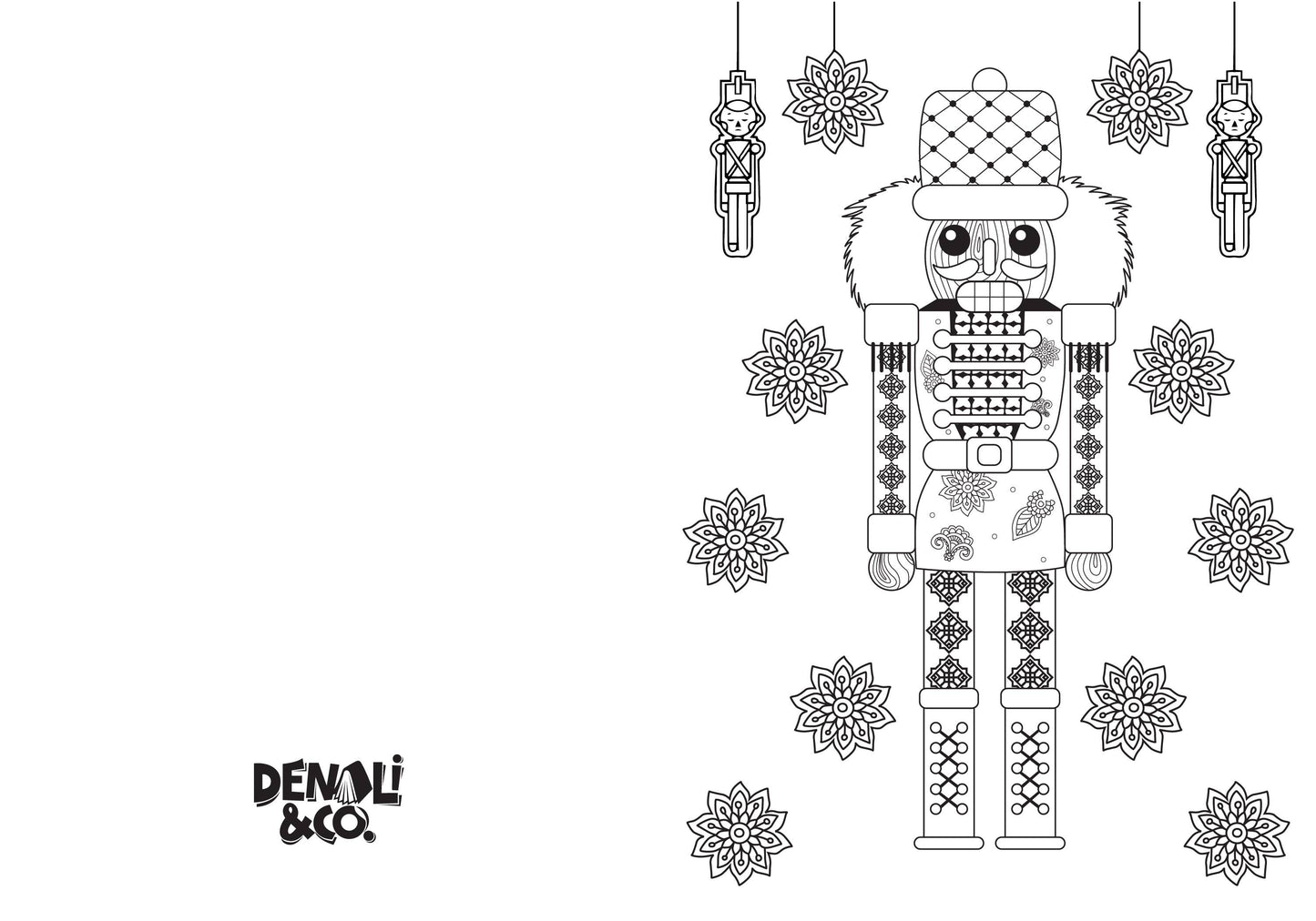 Denali & Co. Nutcracker Coloring Card, Christmas Card