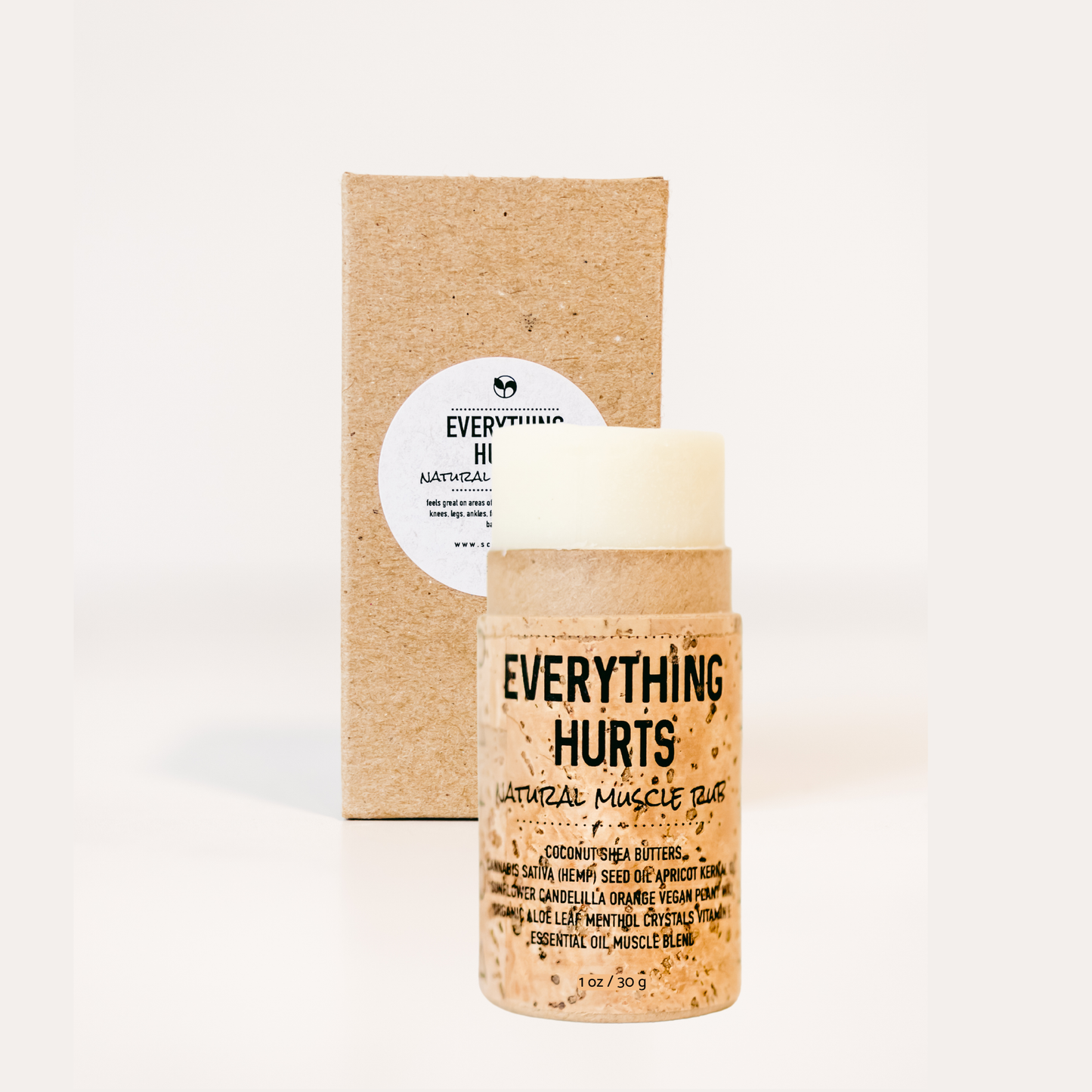 EVERYTHING HURTS Muscle Rub 1 oz push up