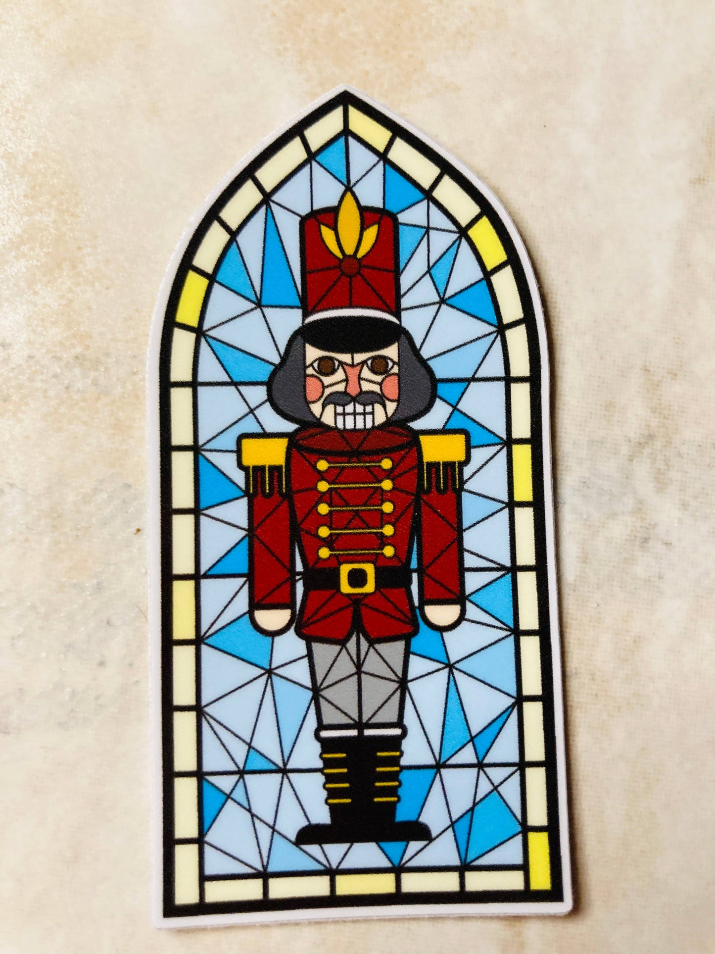 Nutcracker, Clara, Rat, Stained Glass Christmas Sticker