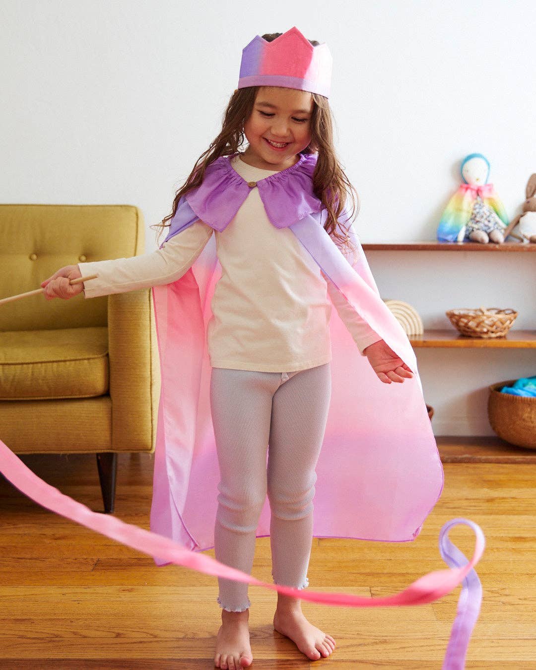 100% Silk Capes for Dress Up & Pretend Play: 1 / Rainbow