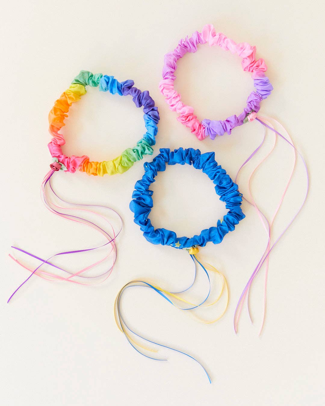 Garlands - 100% Silk Headbands for Dress Up & Pretend Play: 1 / Rainbow