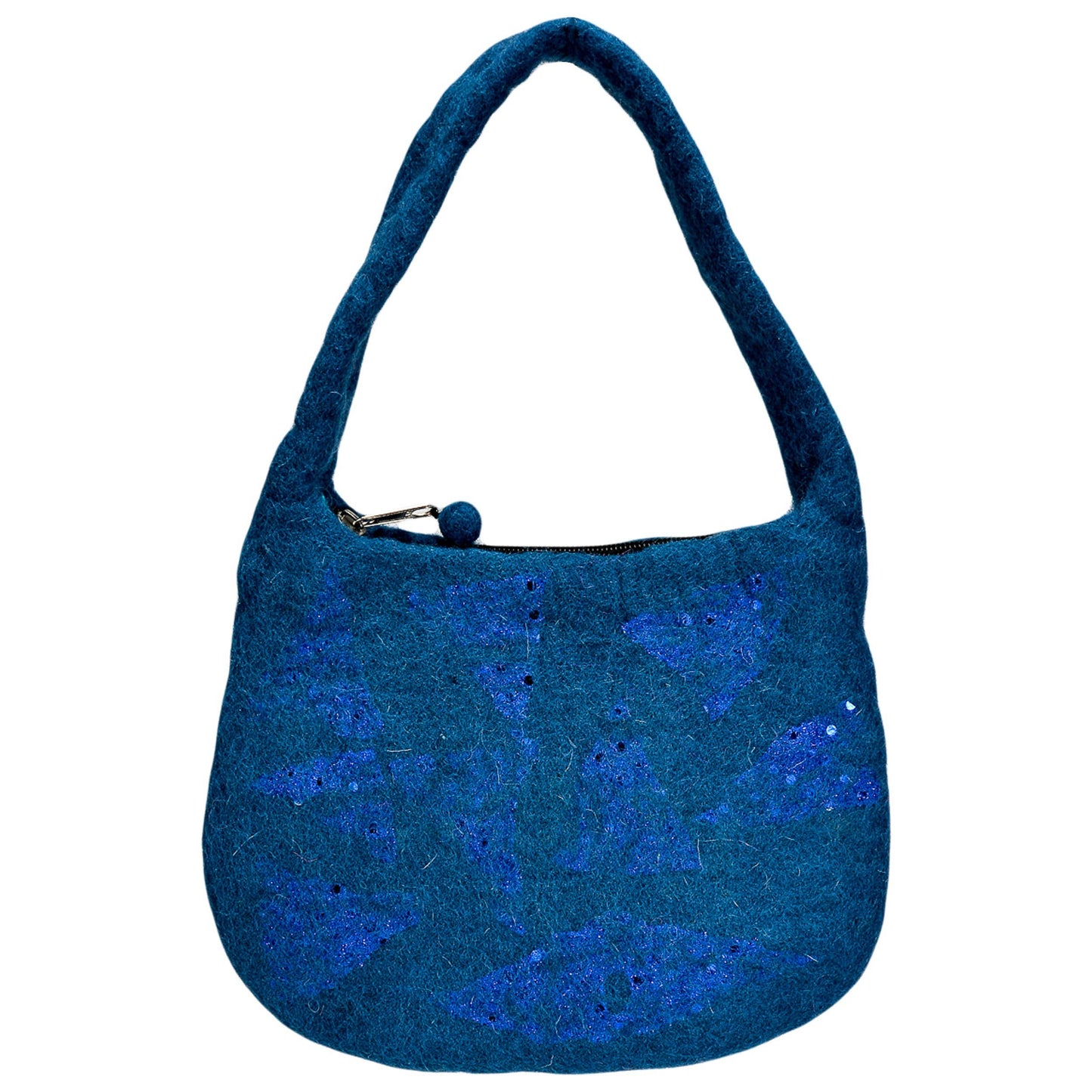 Felted sequin Dot Handbag: White