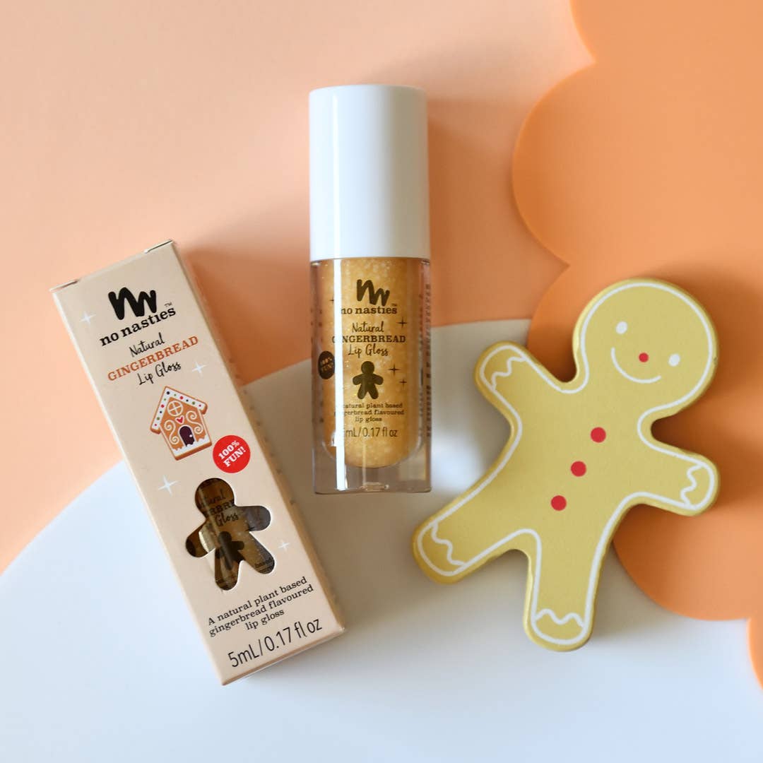 Natural Kids Lip Gloss Wands: LIMITED EDITION CHRISTMAS - Candy Cane Peppermint - Shimmery Clear