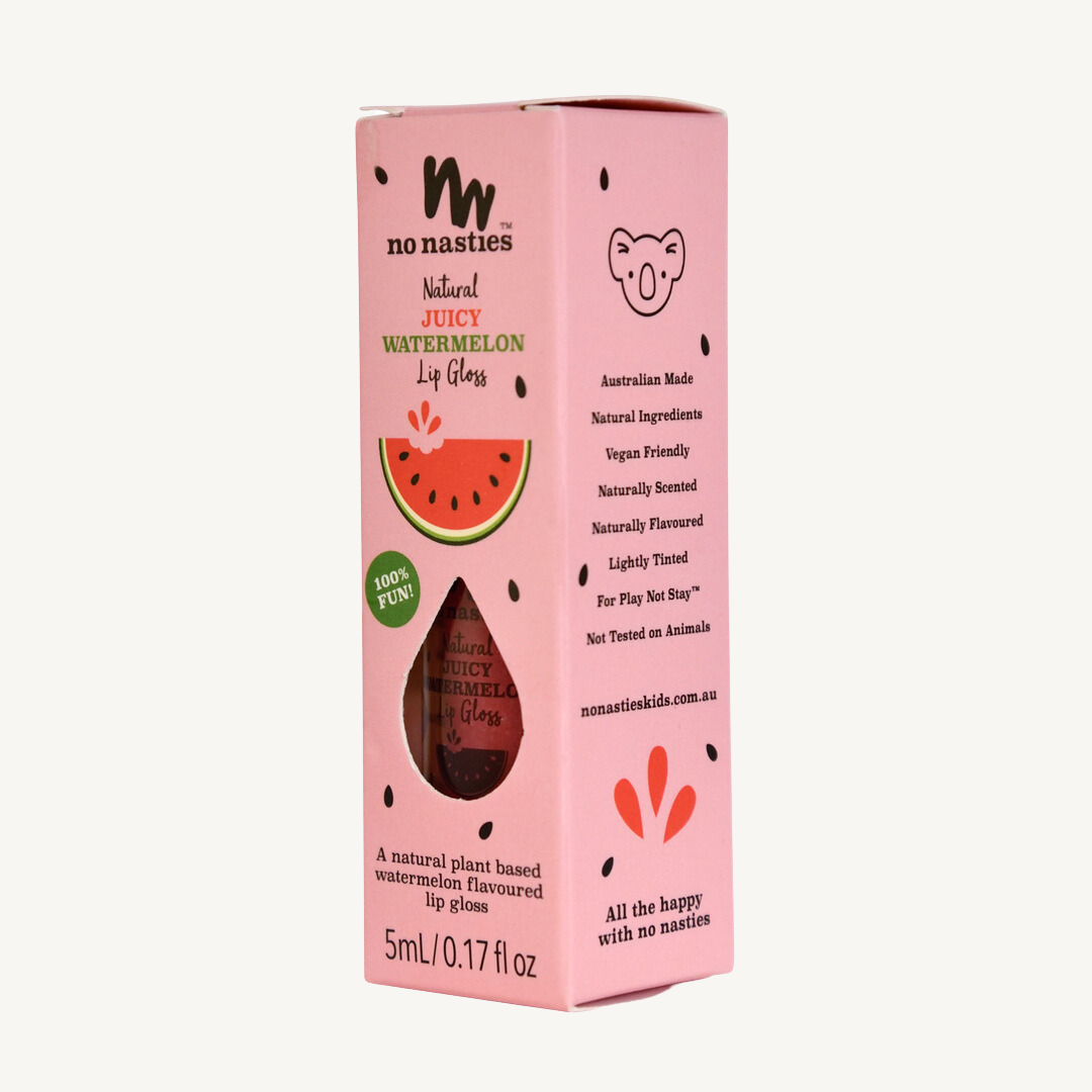 Natural Kids Lip Gloss Wands: LIMITED EDITION CHRISTMAS - Candy Cane Peppermint - Shimmery Clear