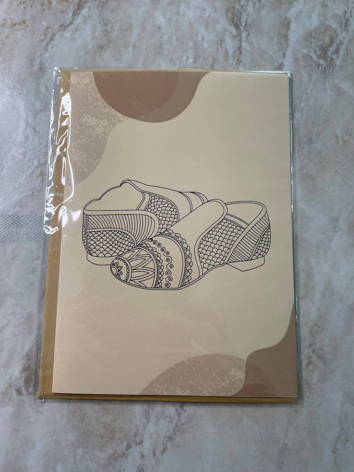 Denali & Co. Dance Shoes Greeting Cards: Sneaker Greens/Pink