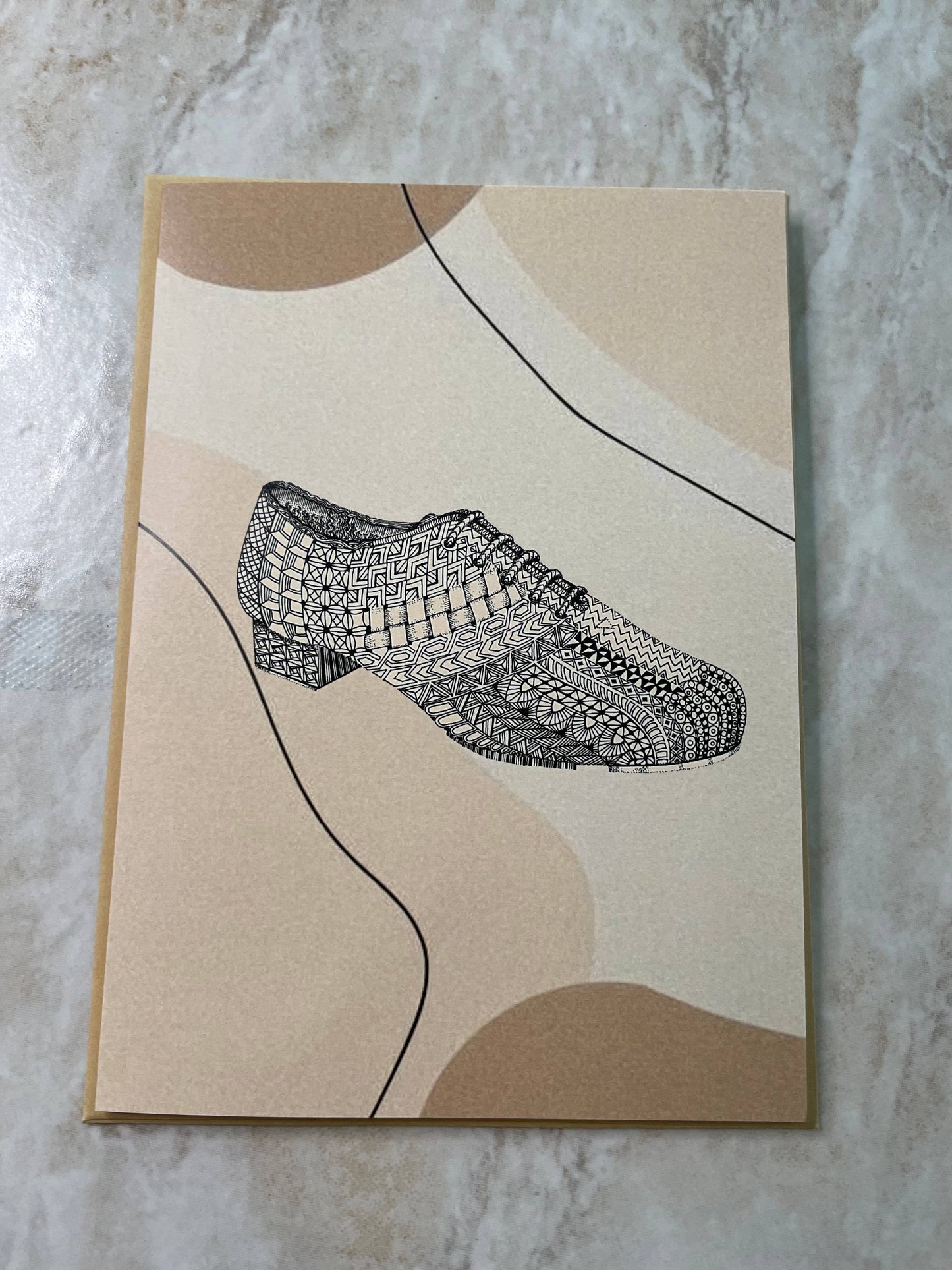 Denali & Co. Dance Shoes Greeting Cards: Sneaker Greens/Pink
