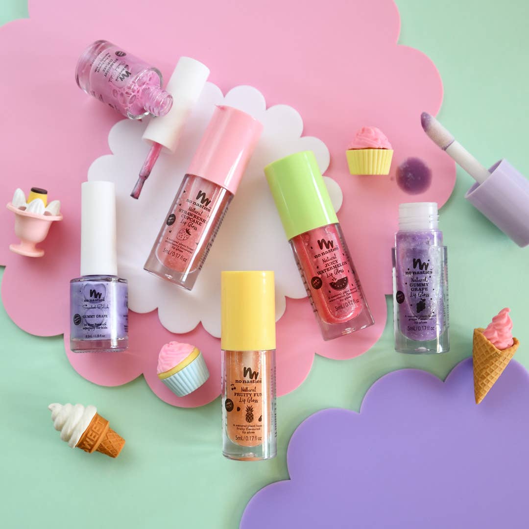Natural Kids Lip Gloss Wands: LIMITED EDITION CHRISTMAS - Candy Cane Peppermint - Shimmery Clear