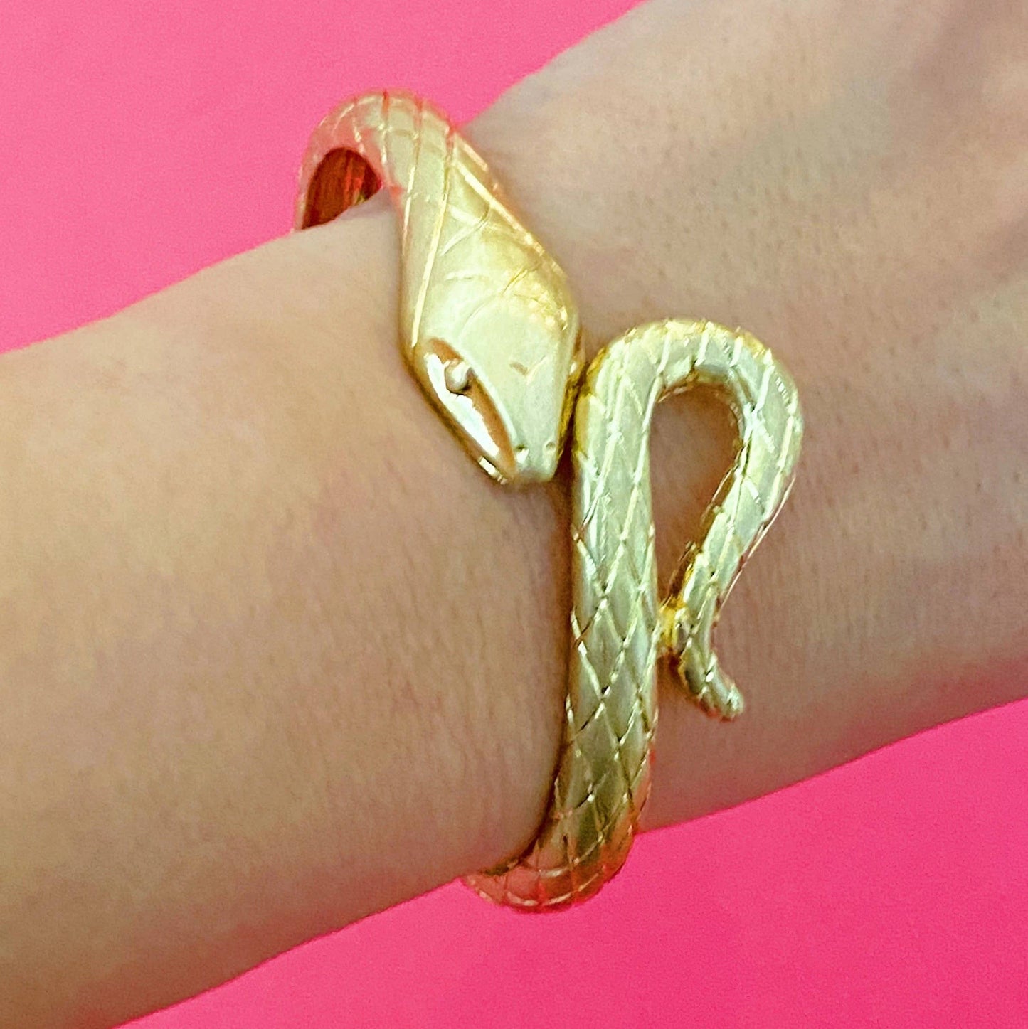 Serpent Snake Cuff, Gold