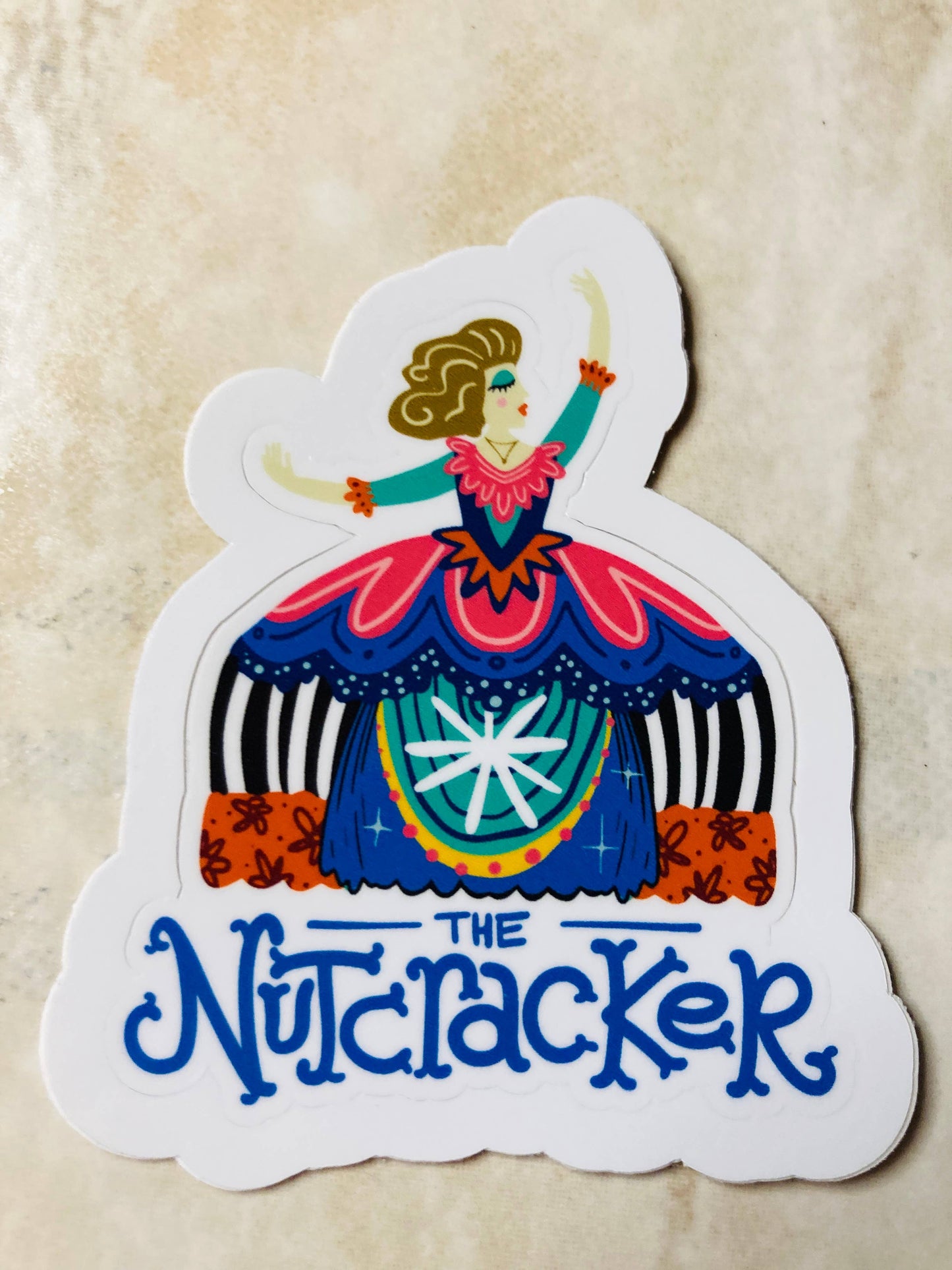 Mother Ginger Nutcracker Ballet Vinyl Sticker, 2.5" x 3"