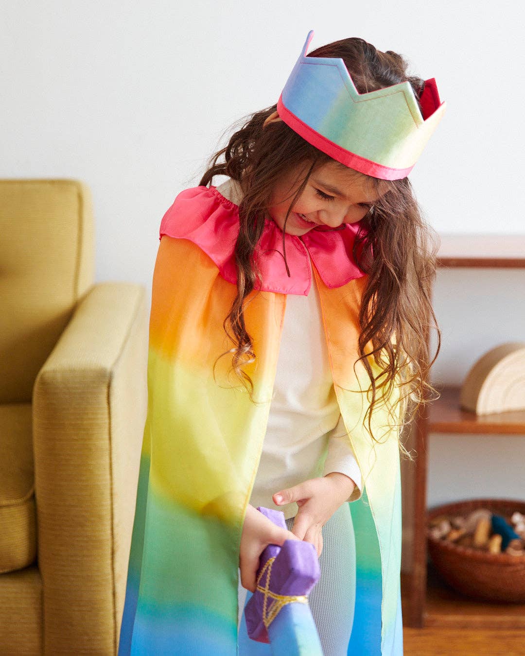 100% Silk Capes for Dress Up & Pretend Play: 1 / Rainbow