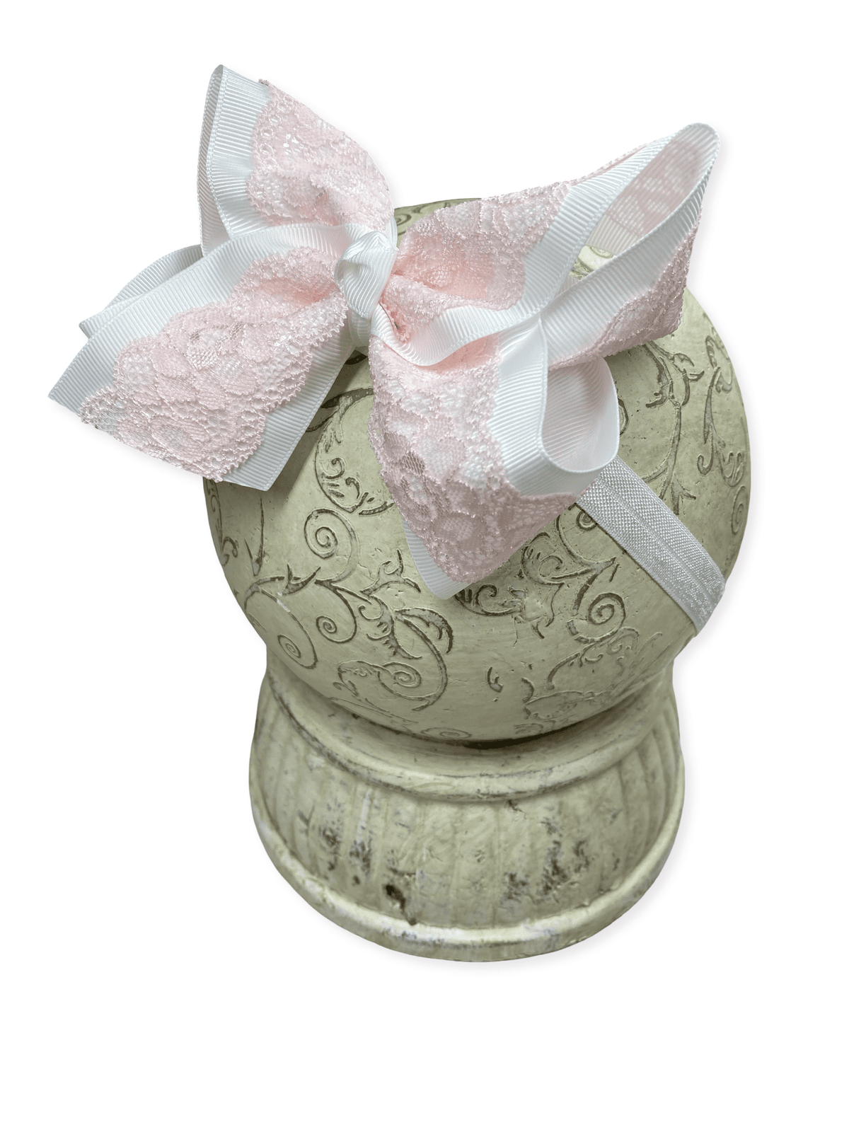 4.5" Chantilly Lace Two-Tone Hair Bow | Clip or Headband