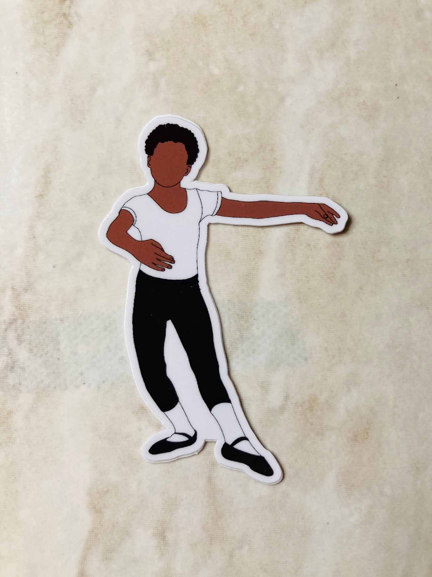 Boy Ballet Dancer Silhouette Dance Vinyl Sticker, 3" x 2"