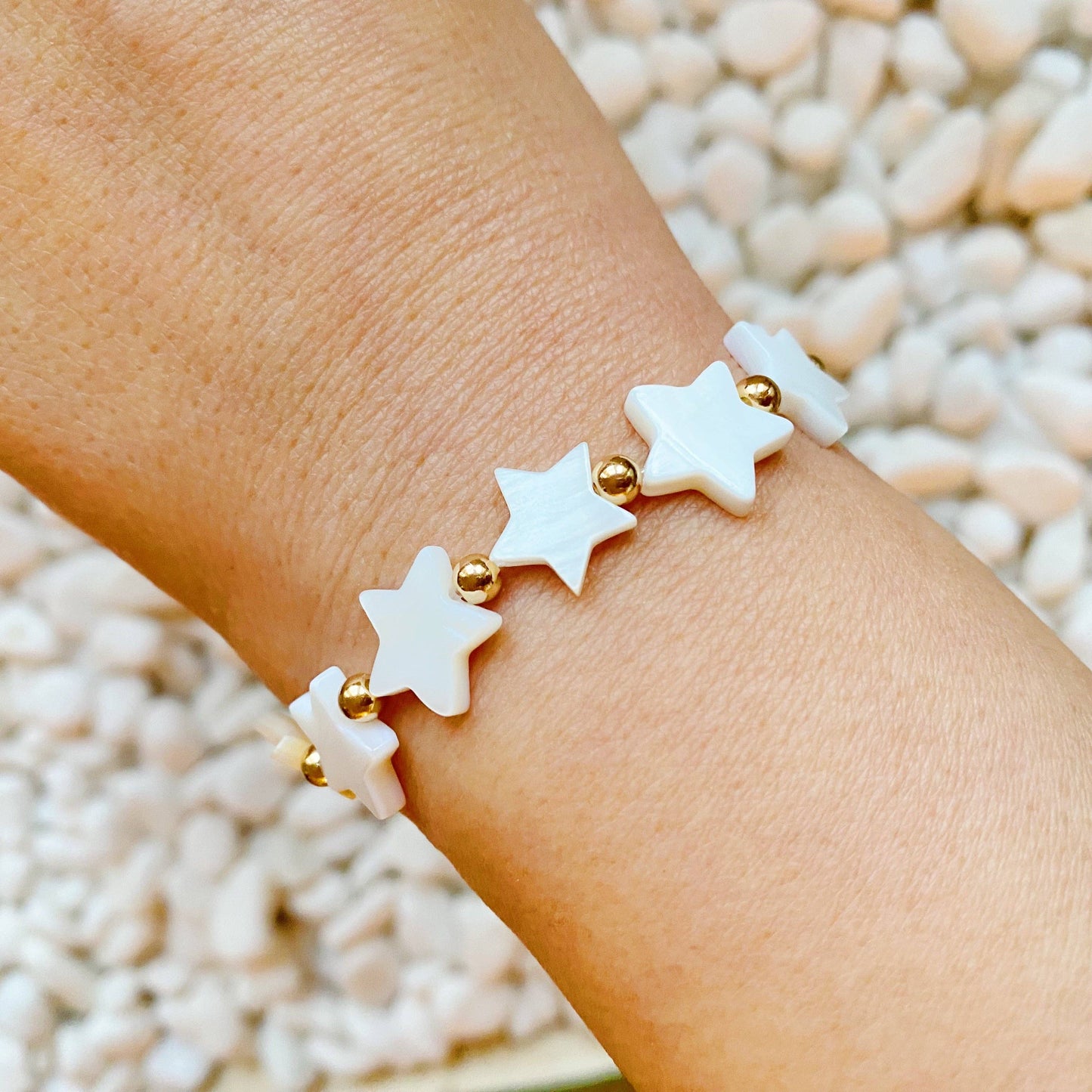 Shelly Star Stretch Bracelet: Blue