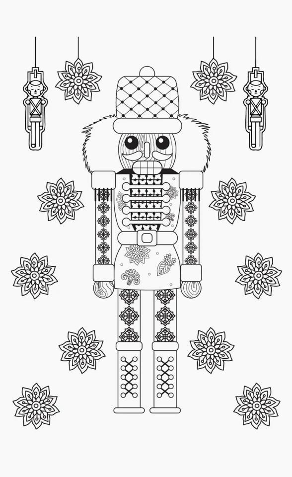 Denali & Co. Nutcracker Coloring Card, Christmas Card