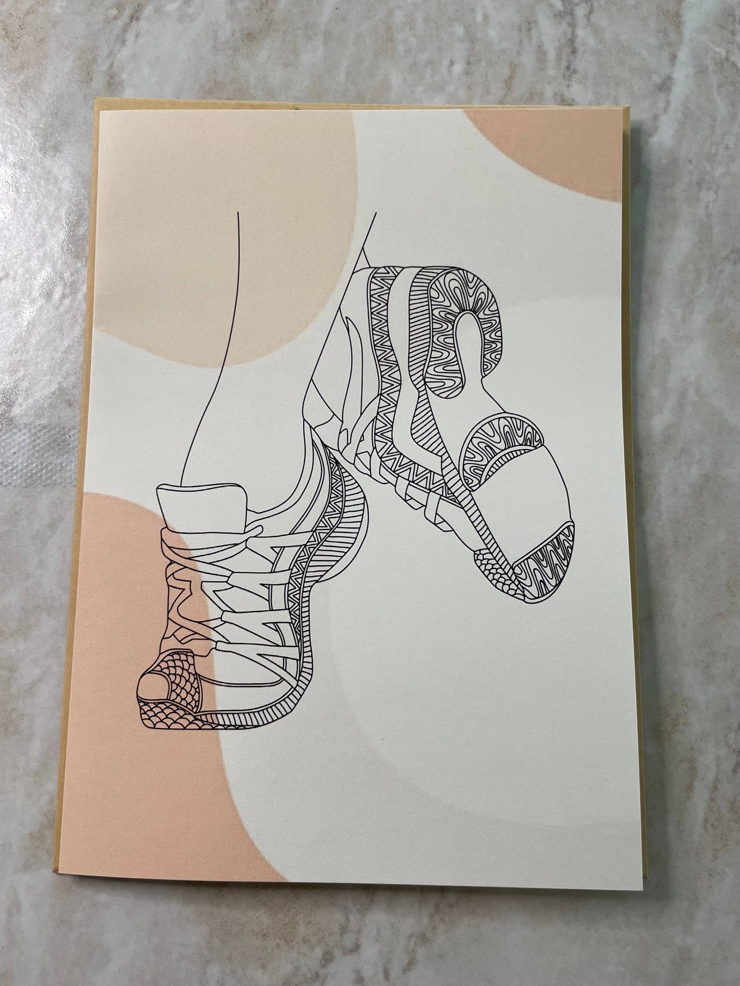 Denali & Co. Dance Shoes Greeting Cards: Sneaker Greens/Pink