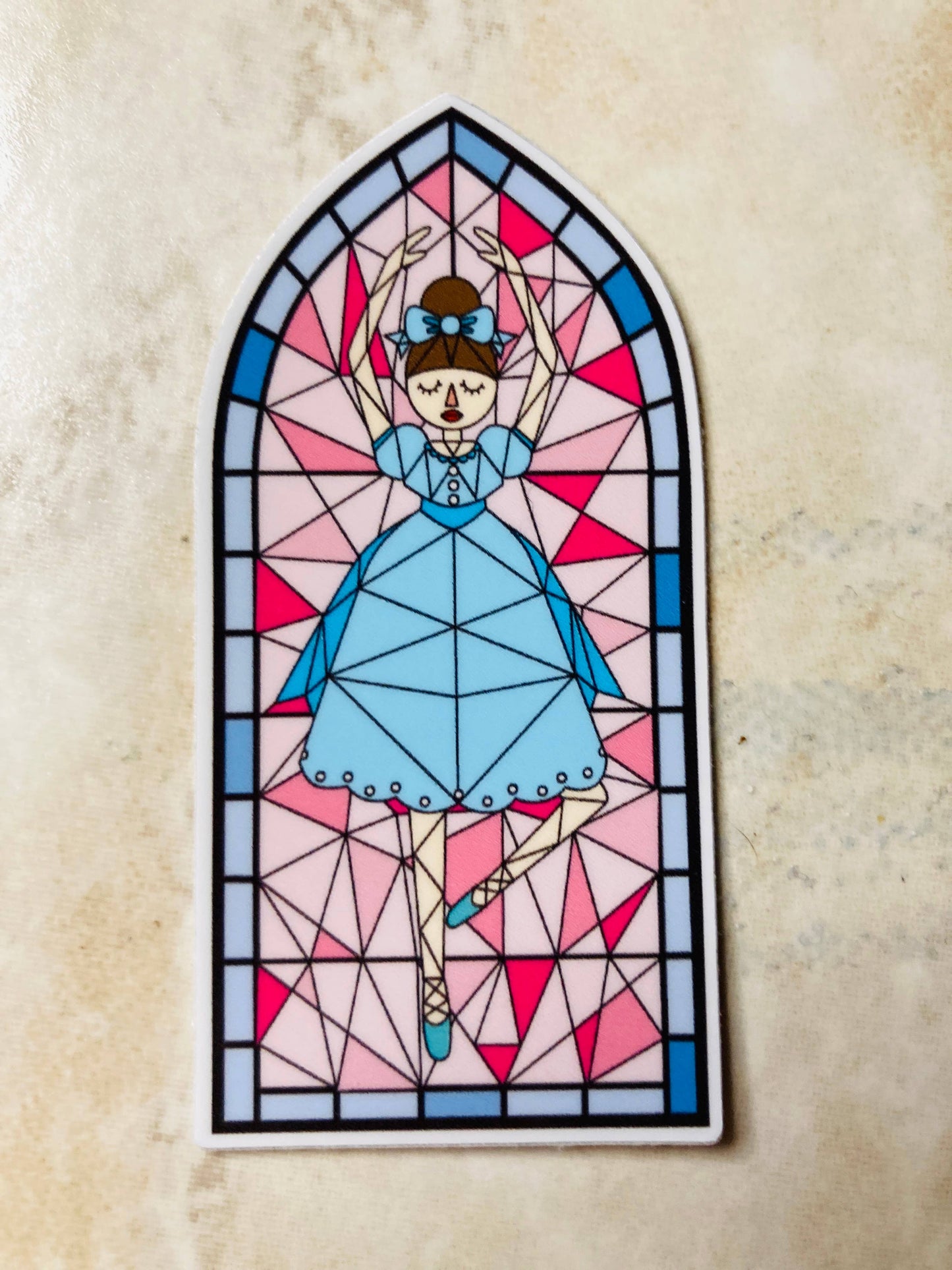 Nutcracker, Clara, Rat, Stained Glass Christmas Sticker