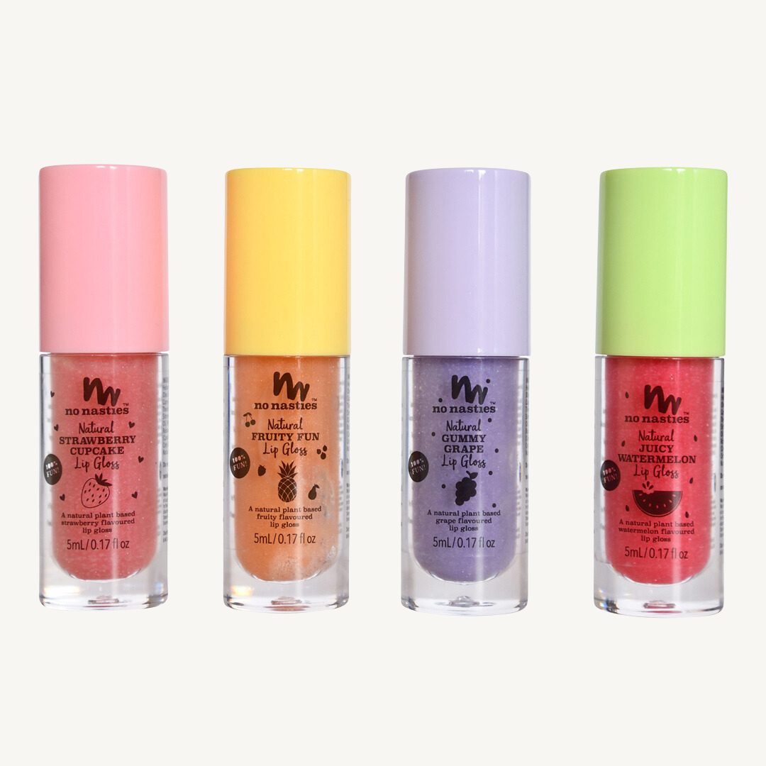 Natural Kids Lip Gloss Wands: LIMITED EDITION CHRISTMAS - Candy Cane Peppermint - Shimmery Clear