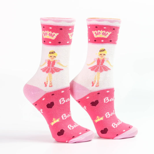 Sugar Plum Fairy Ballerina I love Ballet Pink Socks