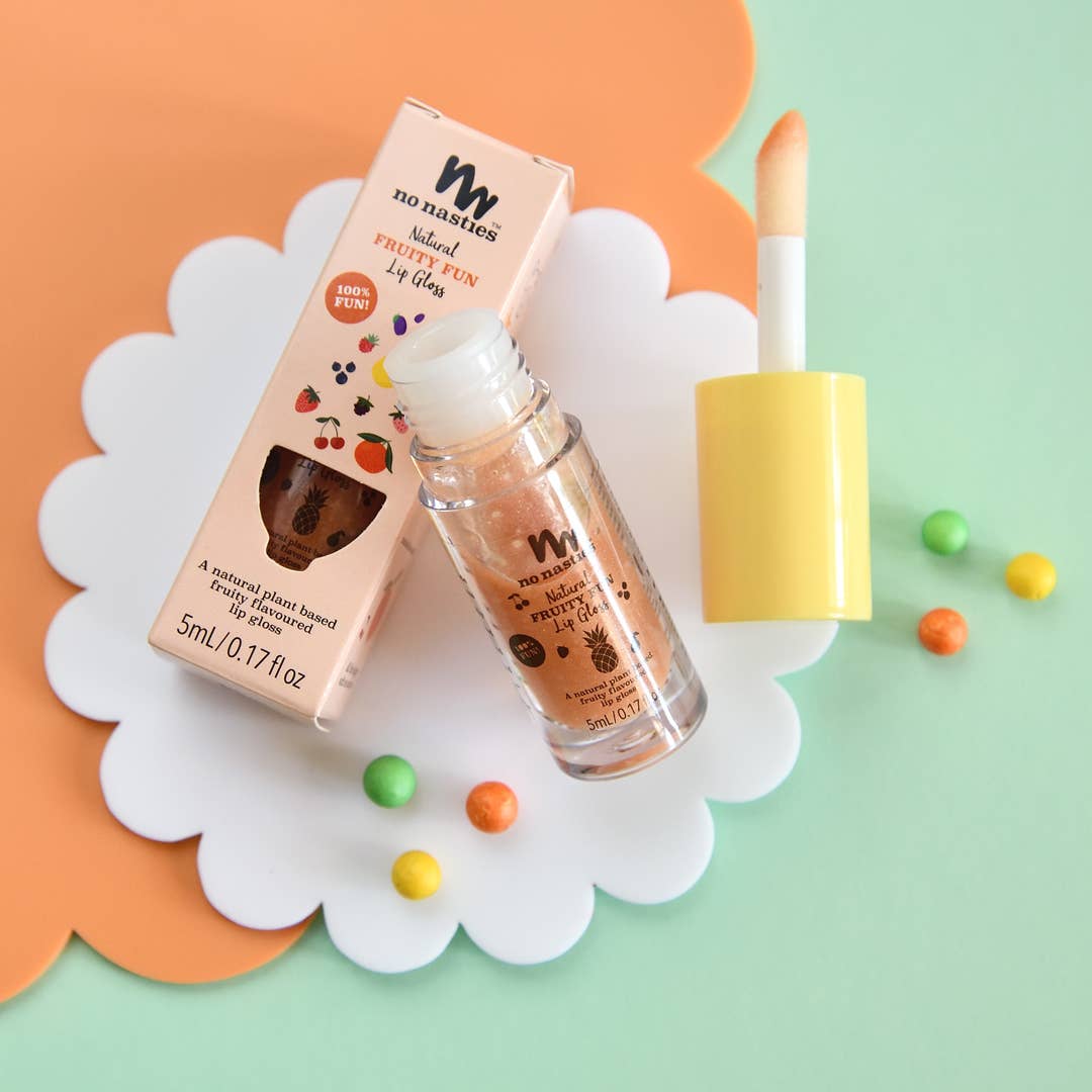 Natural Kids Lip Gloss Wands: LIMITED EDITION CHRISTMAS - Candy Cane Peppermint - Shimmery Clear