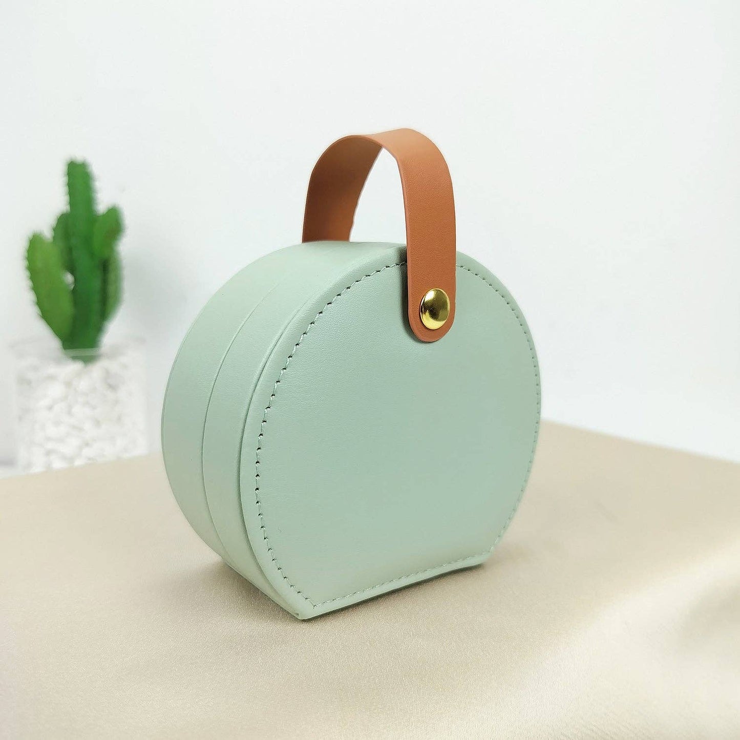 Vegan Leather Mini Portable Jewelry Storage Gifts Box