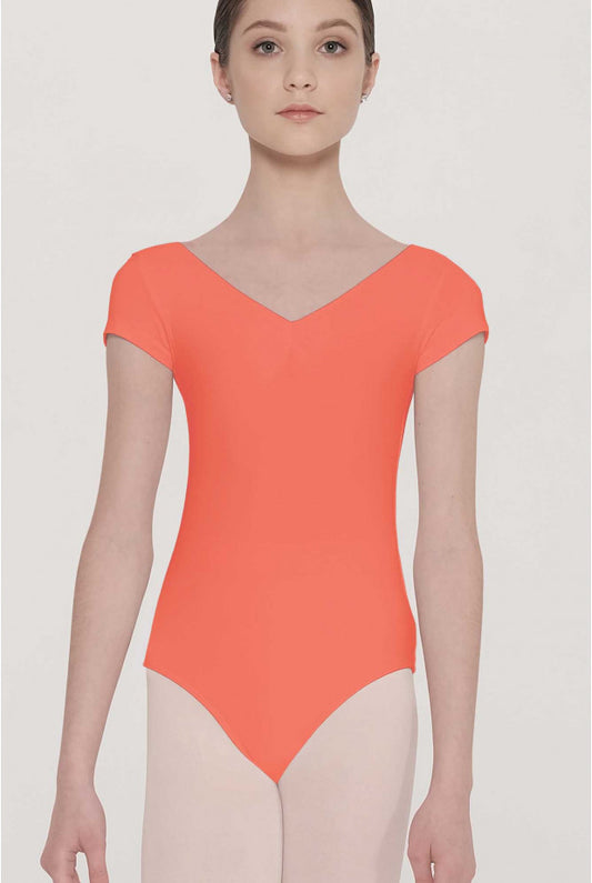 Pinch front cap sleeve leotard brights (Wear Moi #CANDIDE)