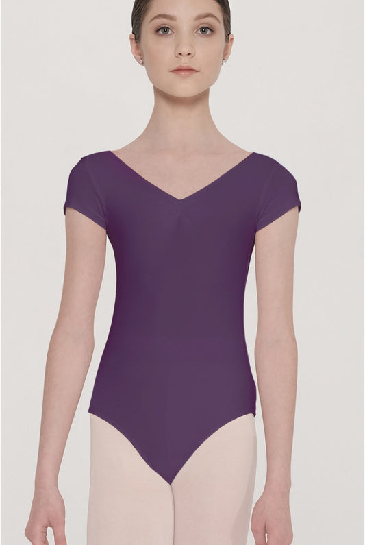 Pinch front cap sleeve leotard darks (Wear Moi #CANDIDE)