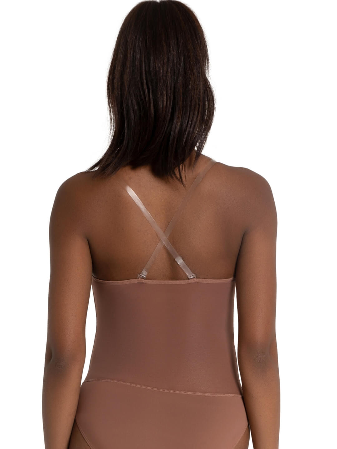 Plunge Neck Mesh Midriff Bodyliner Leotard (Capezio 3763)