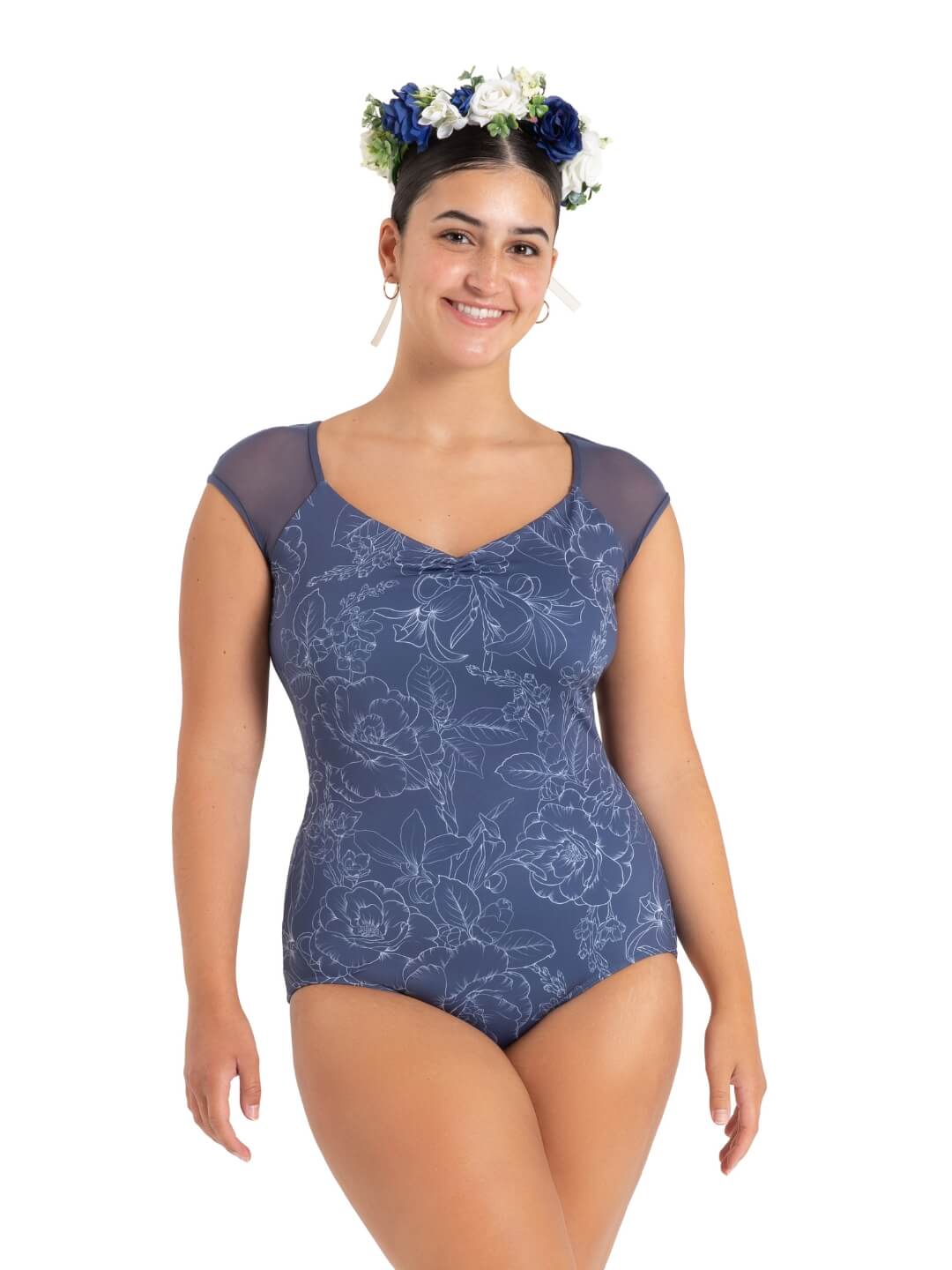 Wildflower Daisy Cap Sleeve Leotard