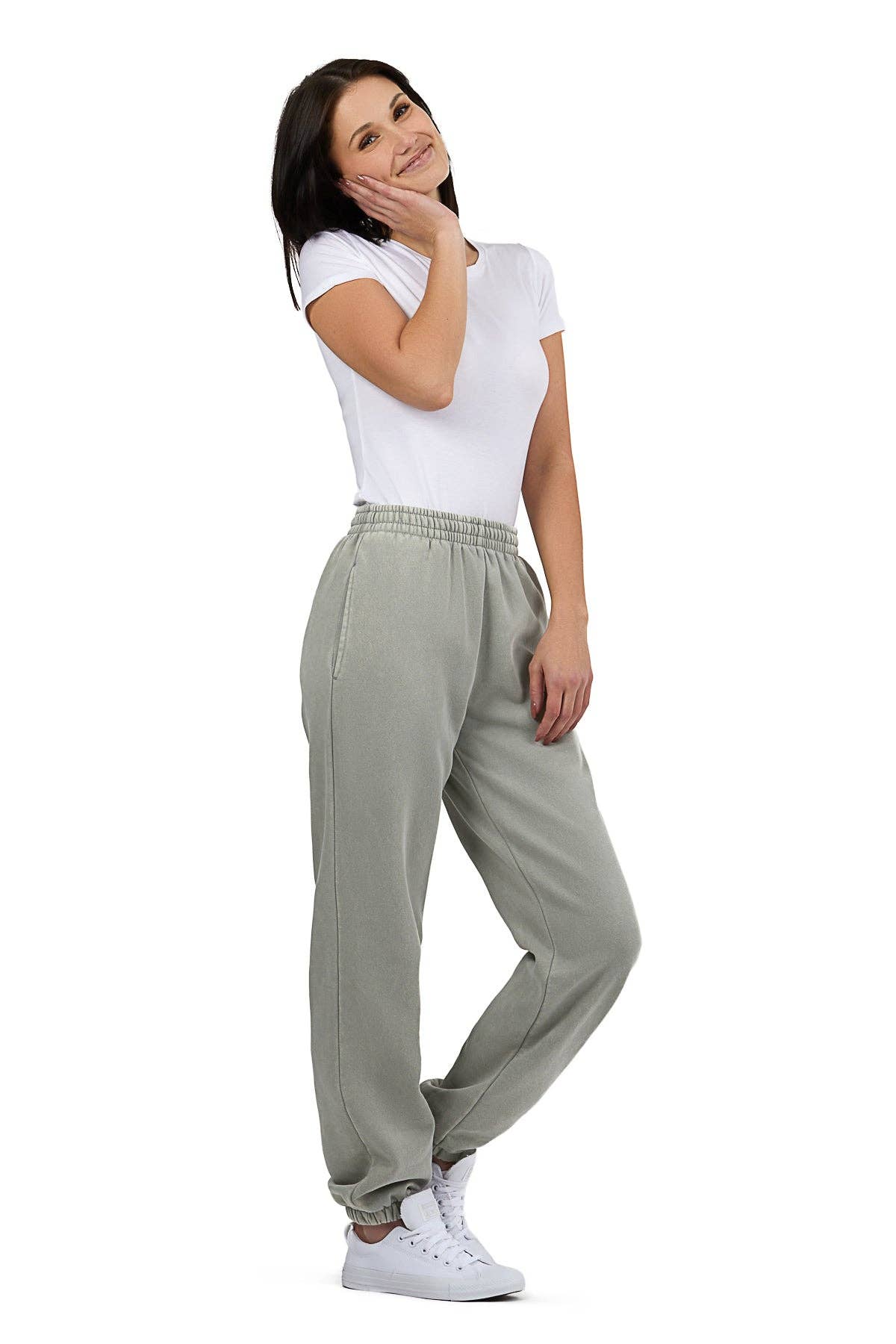 Nova Premium Fleece relaxed sweatpants in Vintage Pearl Grey: L / VINTAGE PEARL GREY