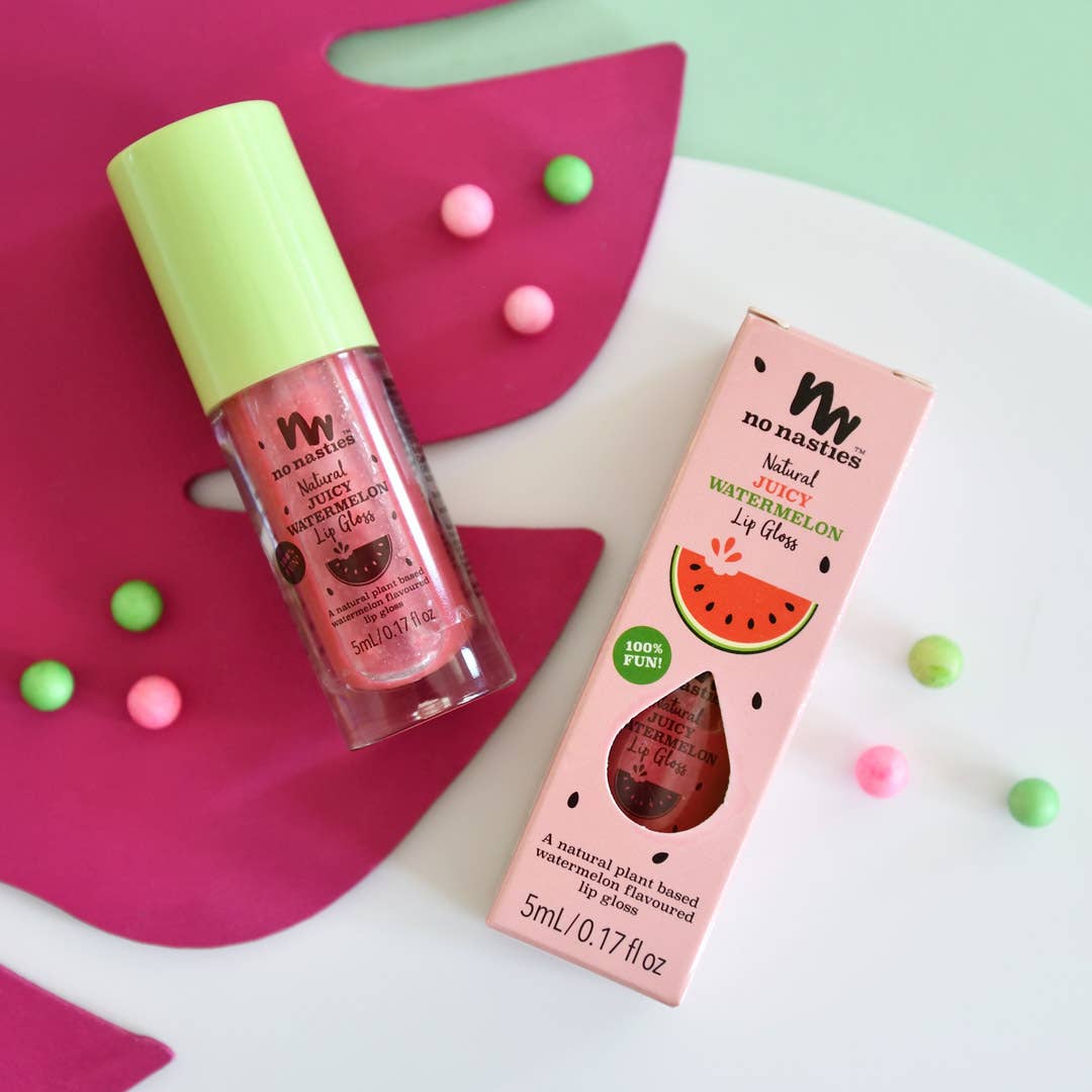 Natural Kids Lip Gloss Wands: LIMITED EDITION CHRISTMAS - Candy Cane Peppermint - Shimmery Clear