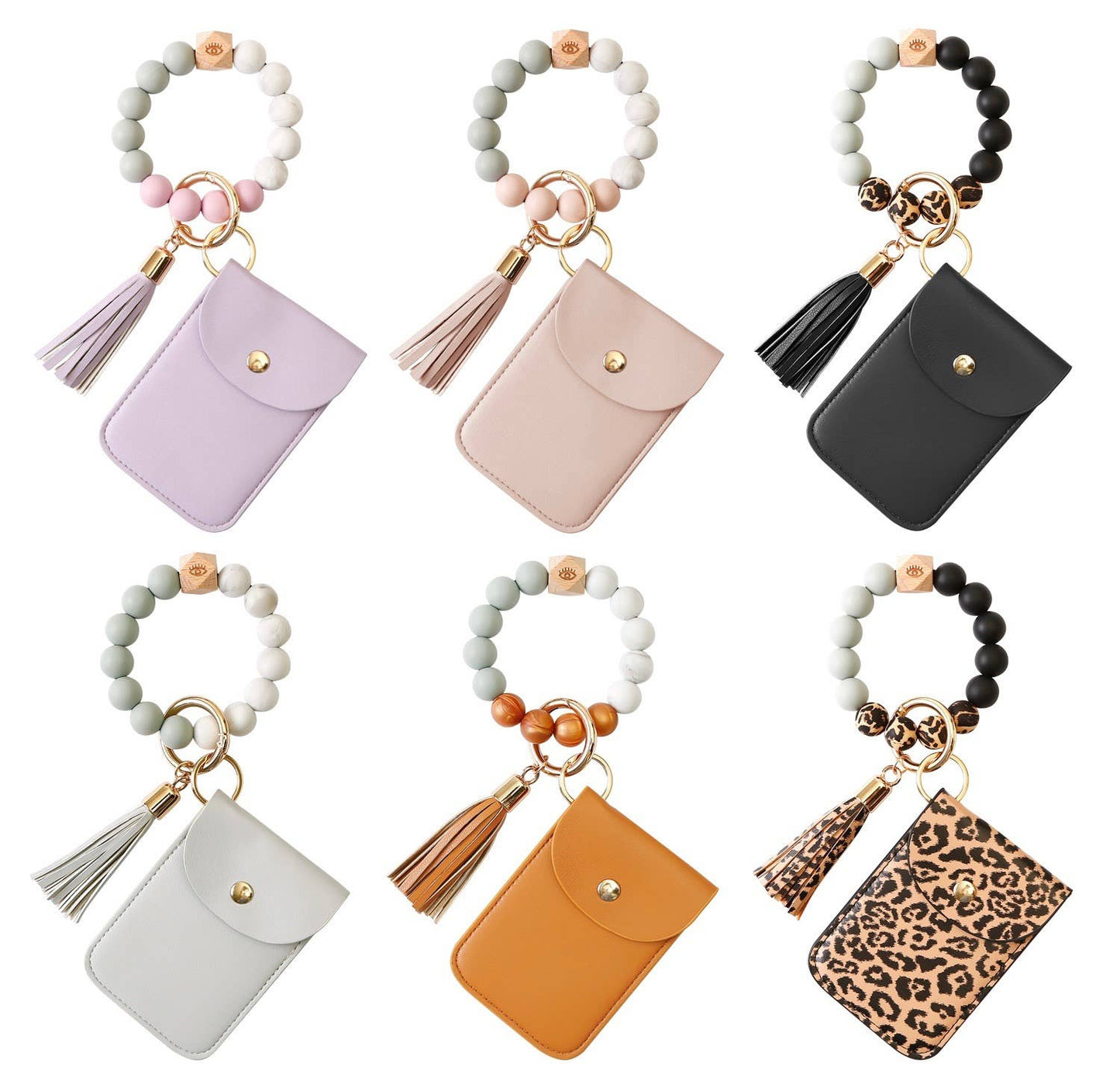 Silicone Bracelet Card & Coin Purse - Keychain Wallet (Laura