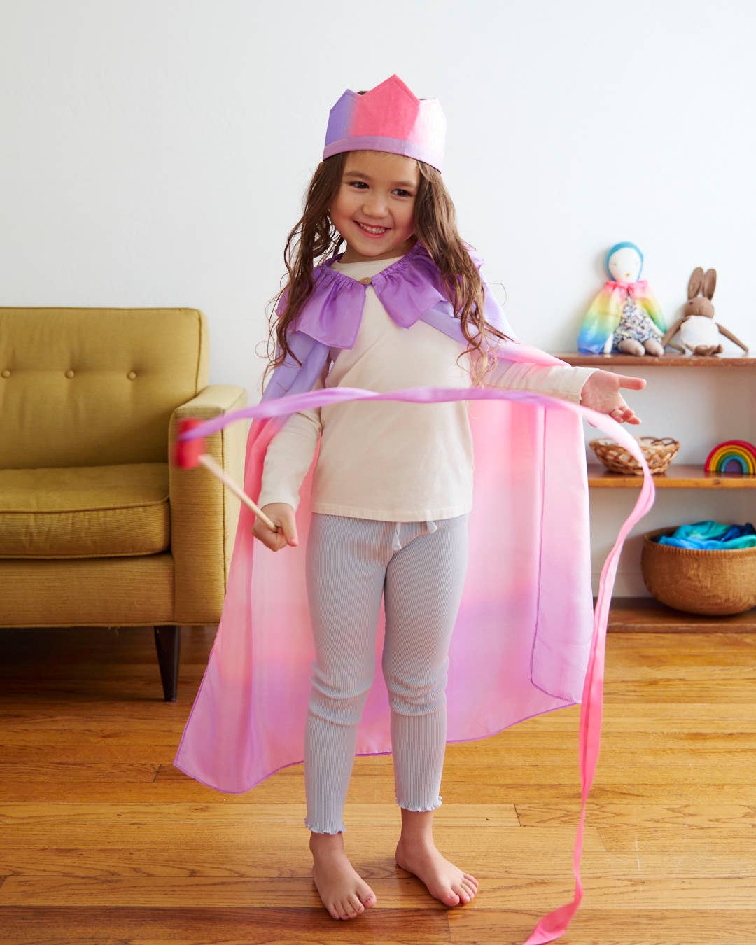 100% Silk Pink & Purple Crown for Birthdays and Dress Up