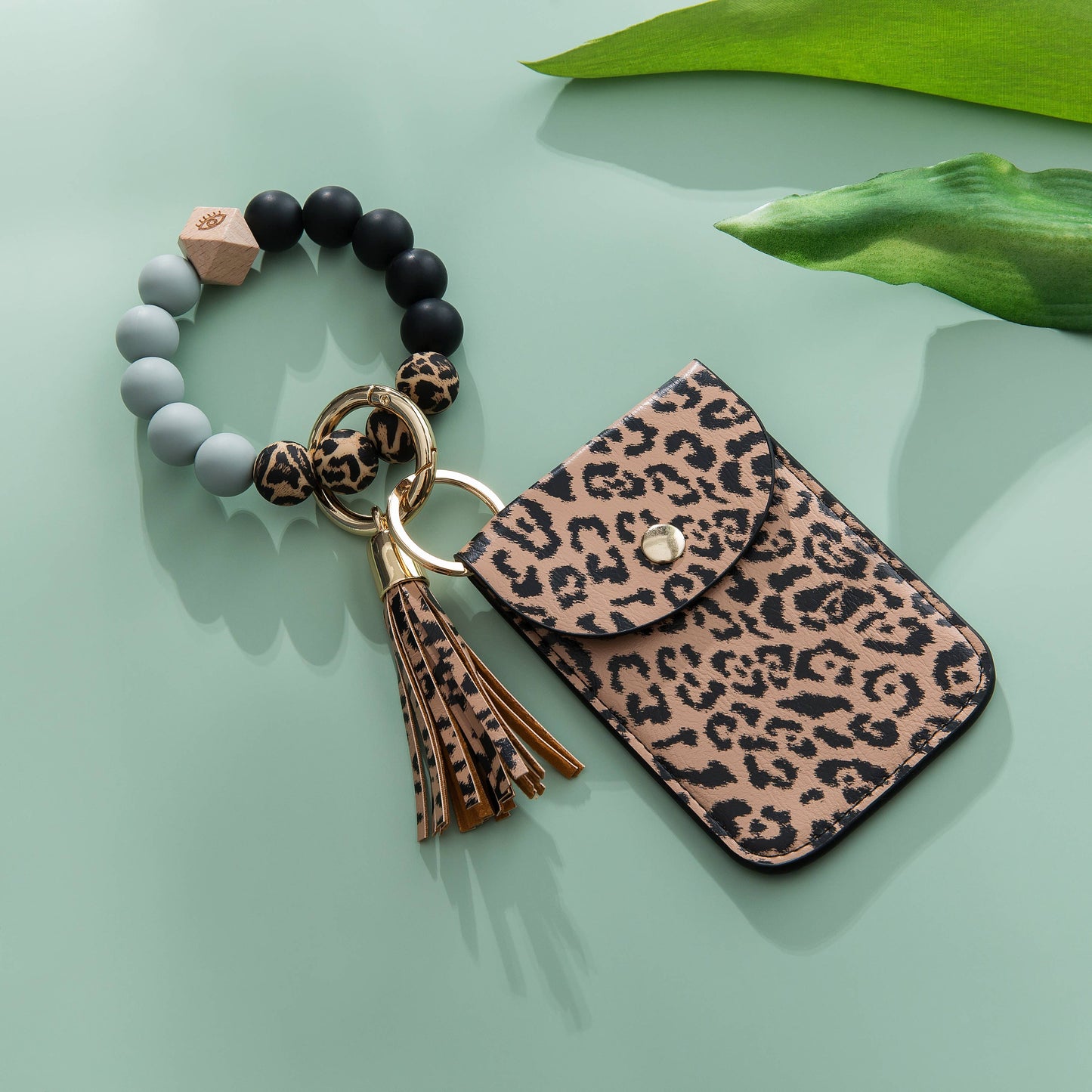 Silicone Bracelet Card & Coin Purse - Keychain Wallet (Laura
