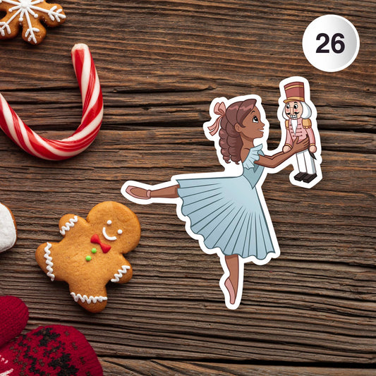Nutcracker Clara Variety Pack Vinyl Stickers, 2.4" x 3.0"