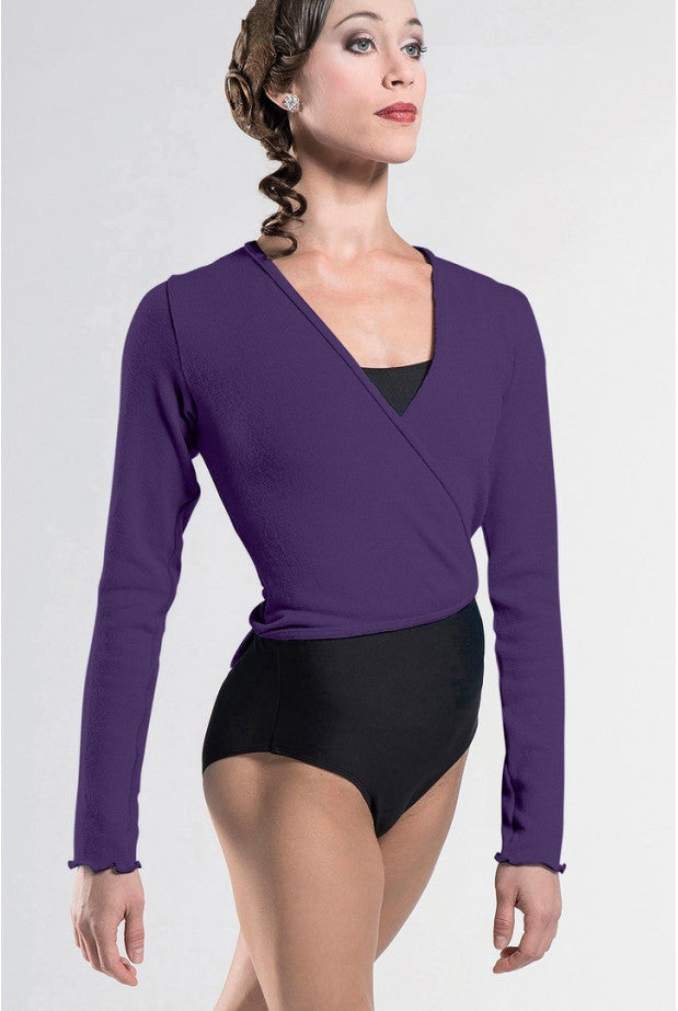 Purple wrap sweater best sale