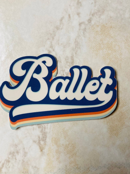 Retro Ballet Dance Vinyl Sticker, 3" x 1.853"
