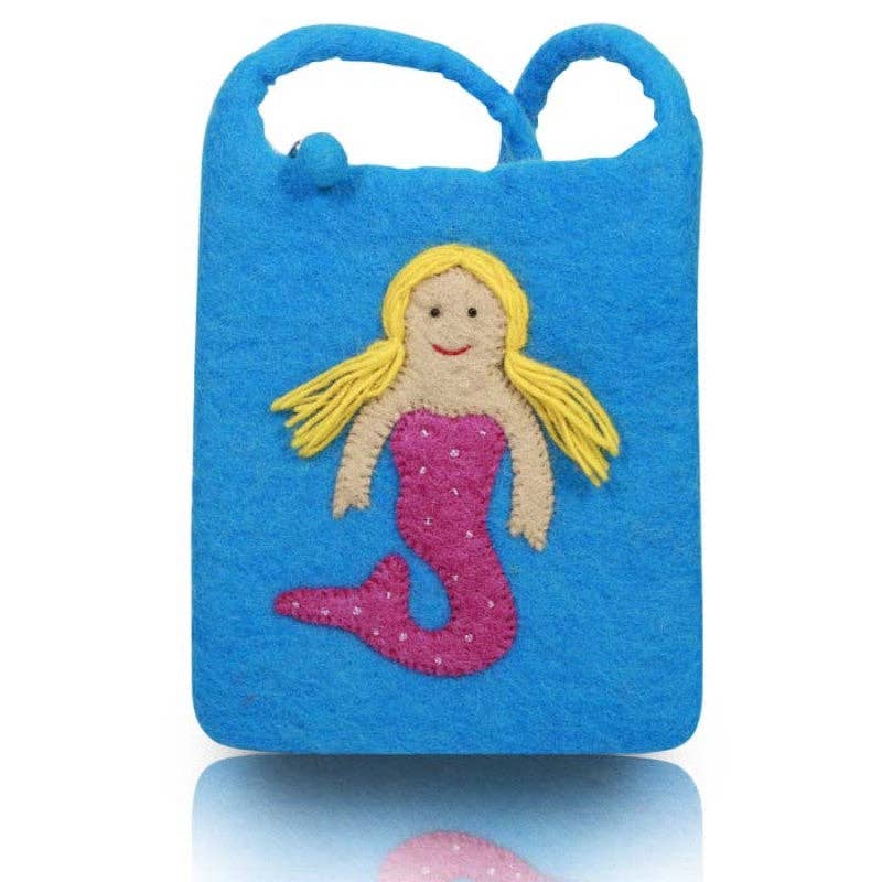 Mermaid Design Cross- Body Bag: Turquoise