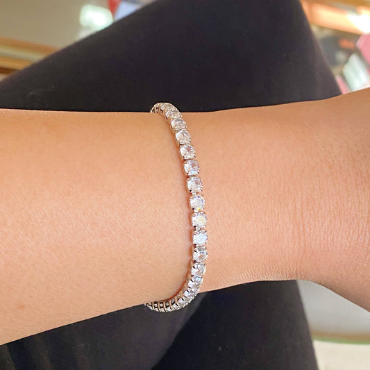 Girls Dream Tennis Bracelet: Silver