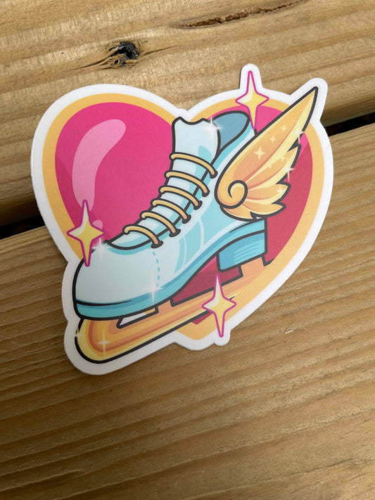 I Believe I Can Fly Figure Skating Sticker, 2.9" x 3"