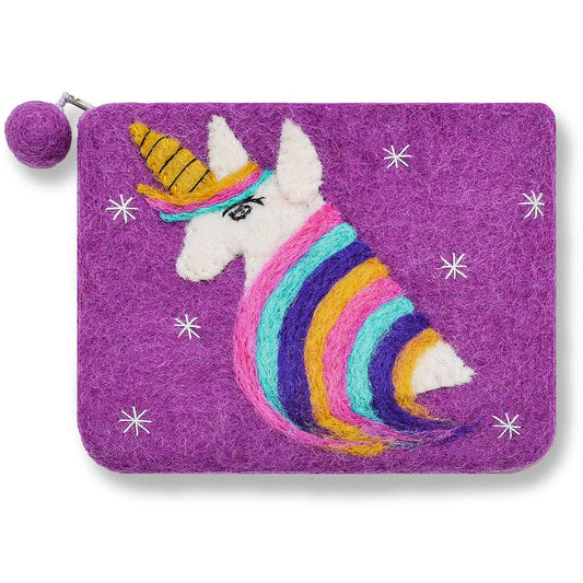 New Unicorn Design Coin Purse: Purple