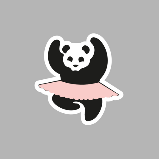 PANDAnce Dance Vinyl Sticker, 2.9" x 3" (Pink Tutu)