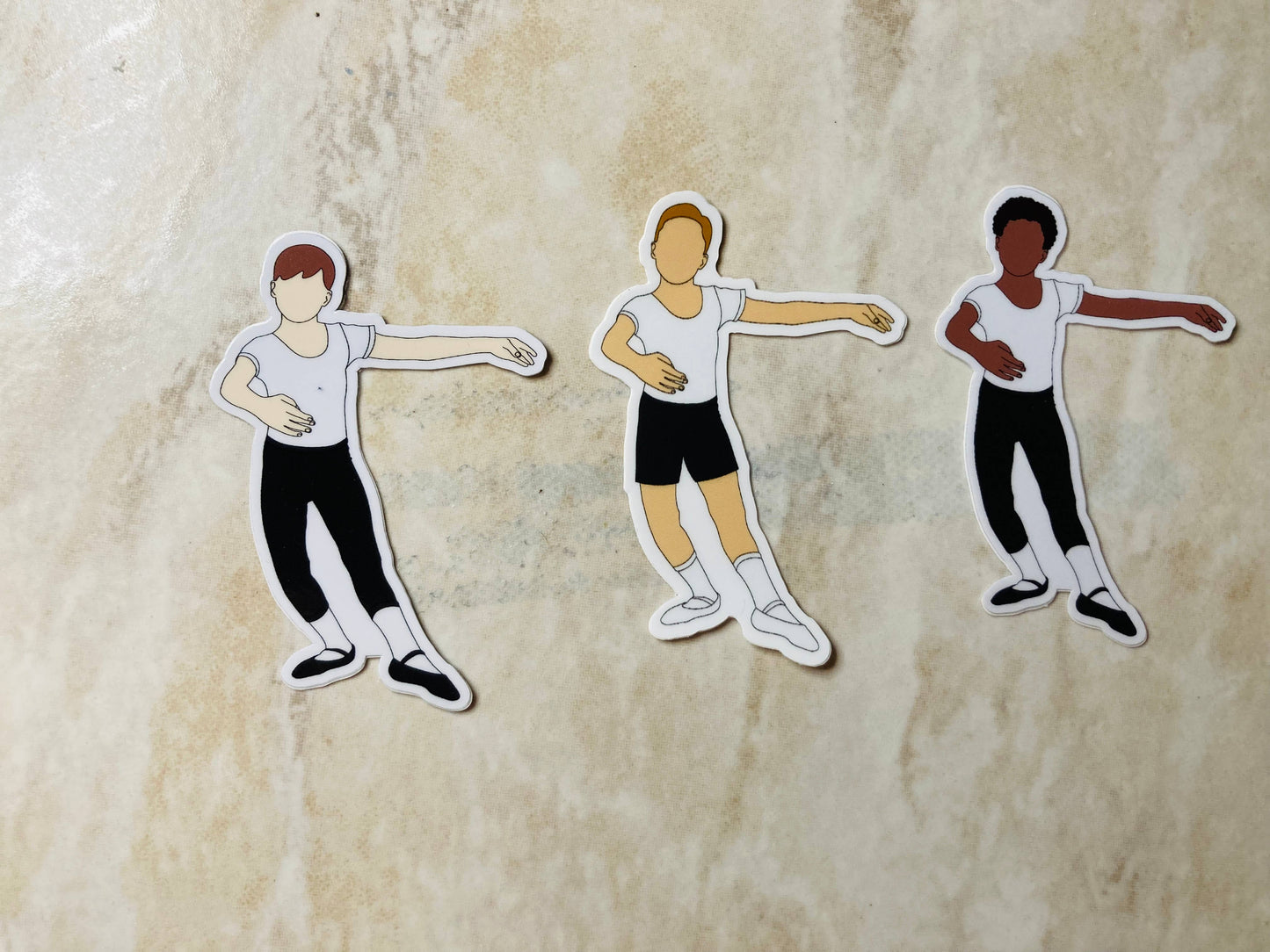 Boy Ballet Dancer Silhouette Dance Vinyl Sticker, 3" x 2"
